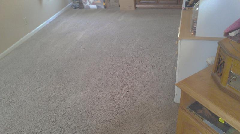 Full Service Carpet Care before-and-after carpet cleaning line
